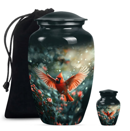 Cardinal bird urn for adult male
