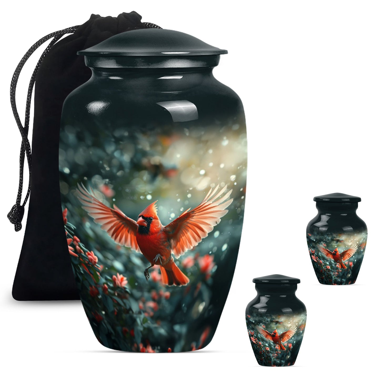 Cardinal bird urn for adult male
