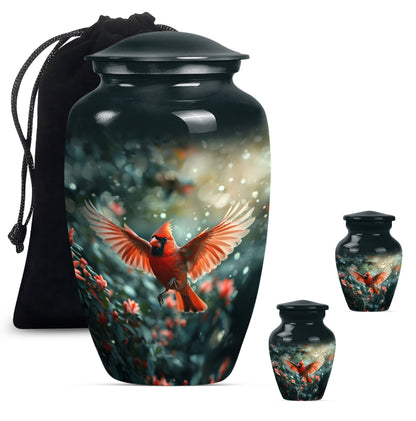 Cardinal bird urn for adult male