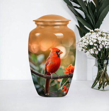 Classic 10 inch aluminium urn depicting a howling wolf.