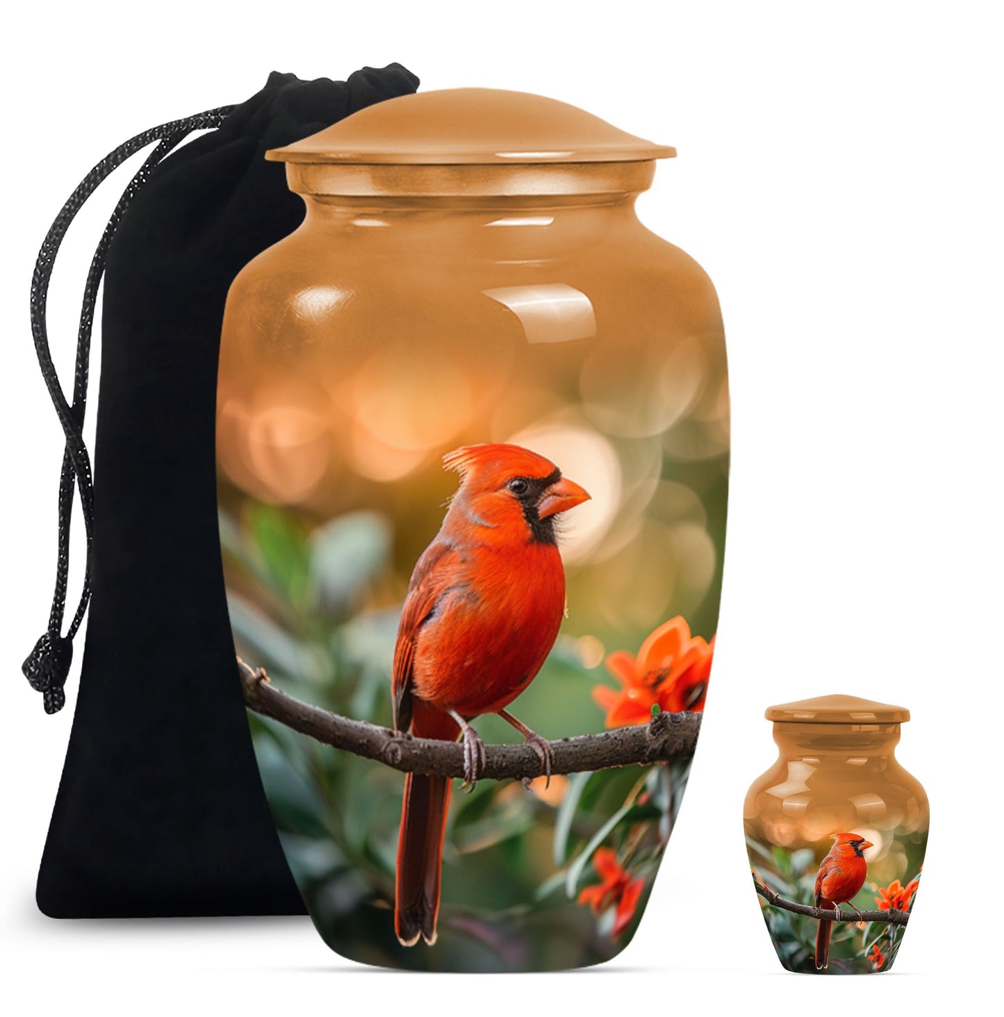 Classic 10 inch aluminium urn depicting a howling wolf.