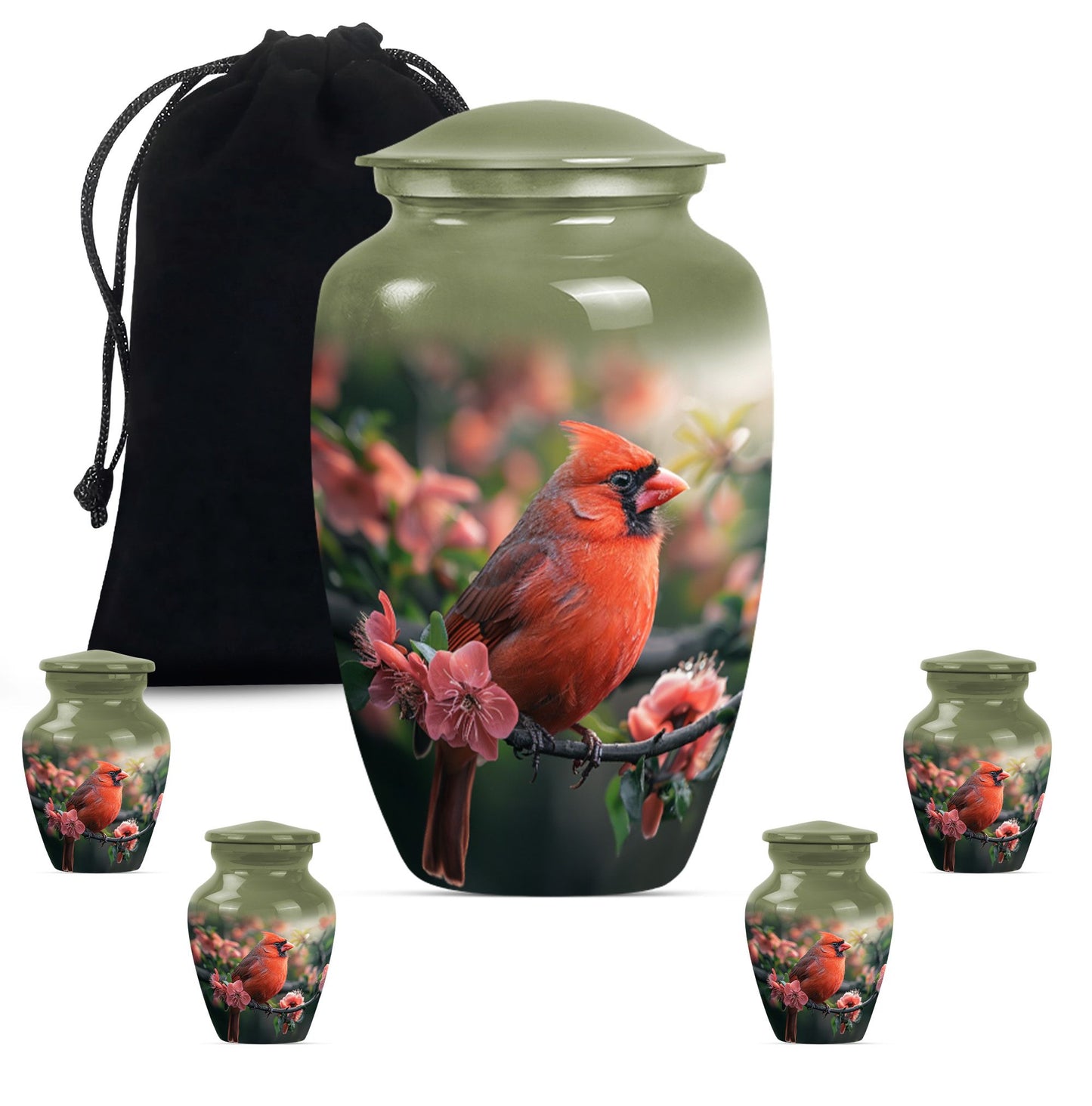 Classic 10-inch aluminium urn featuring a wolf howling theme