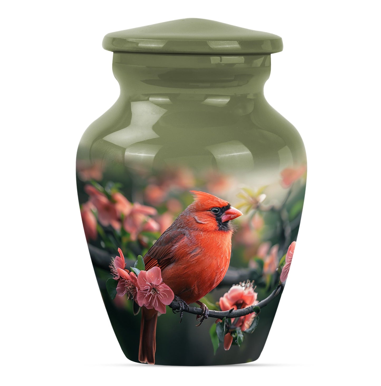 Classic 10-inch aluminium urn featuring a wolf howling theme