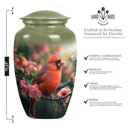 Classic 10-inch aluminium urn featuring a wolf howling theme