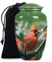 large cardinal bird urn