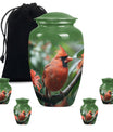 large cardinal bird urn