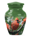 large cardinal bird urn
