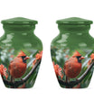 large cardinal bird urn