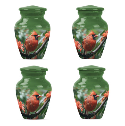large cardinal bird urn