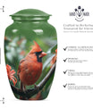 large cardinal bird urn