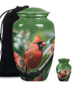 large cardinal bird urn