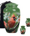 large cardinal bird urn