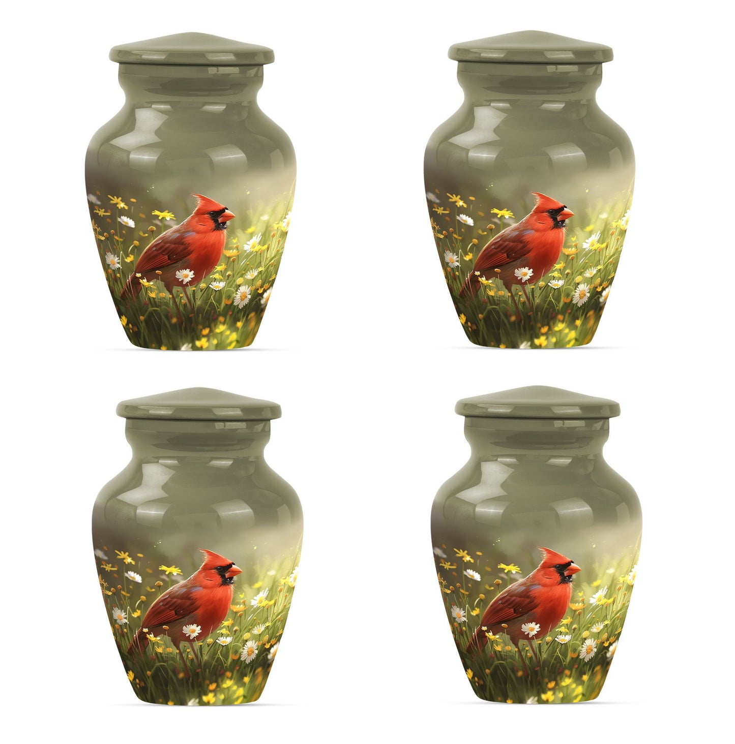 Cardinal Bird Memorial Urn 