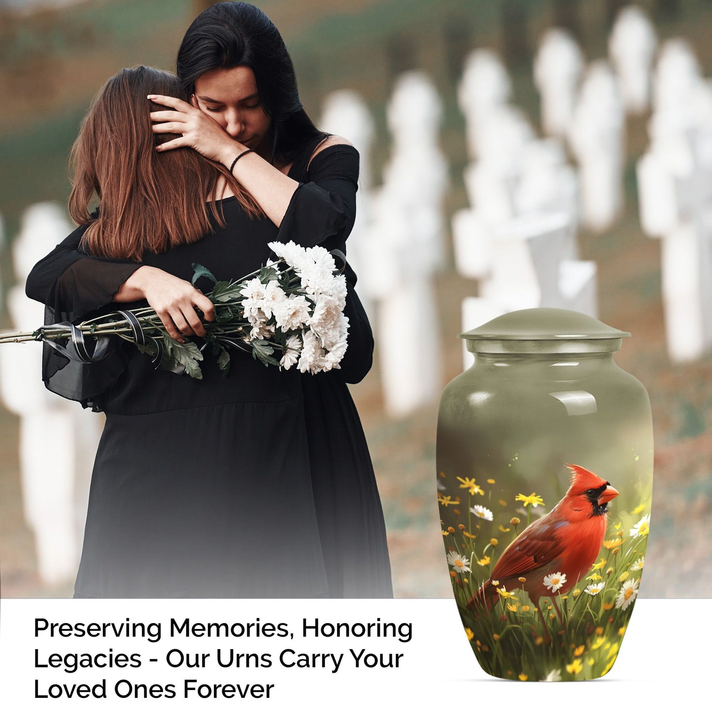 Cardinal Bird Memorial Urn 
