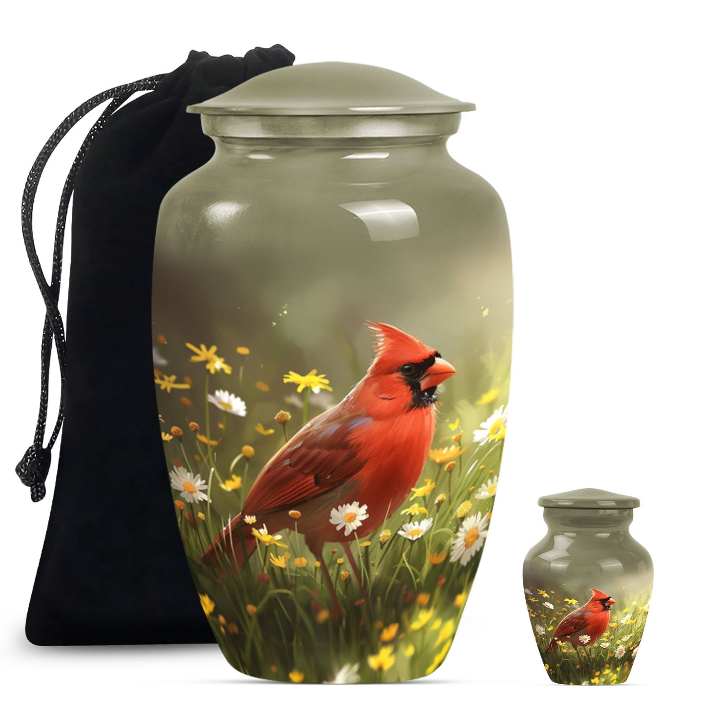 Cardinal Bird Memorial Urn 