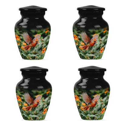 Classic 10-inch aluminium Cardinal bird Urn.