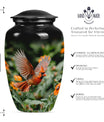 Classic 10-inch aluminium Cardinal bird Urn.