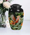 Classic 10-inch aluminium Cardinal bird Urn.