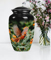 Classic 10-inch aluminium Cardinal bird Urn.