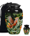 Cardinal Bird Theme Large Urn With 1 Keepsake Urn