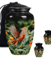 Classic 10-inch aluminium Cardinal bird Urn.
