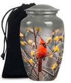 Cardinal Bird Theme Large Urn 10 Inch