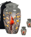 Cardinal Bird Theme Large Urn With 2 Keepsake Urn