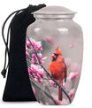 Cardinal Bird Theme Large Urn 10 Inch