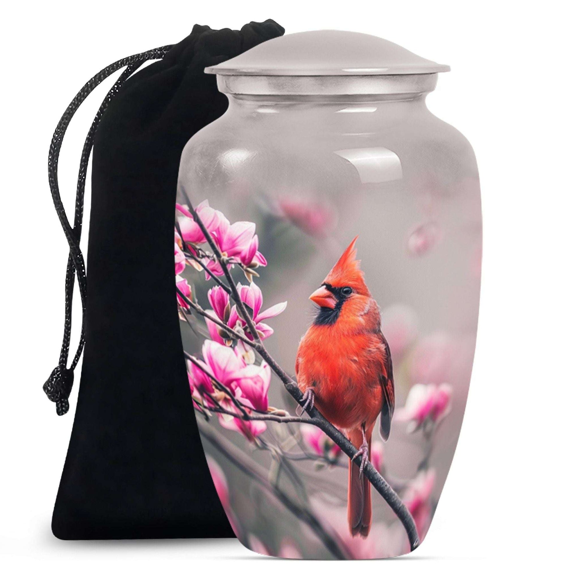 Cardinal Bird Theme Large Urn 10 Inch