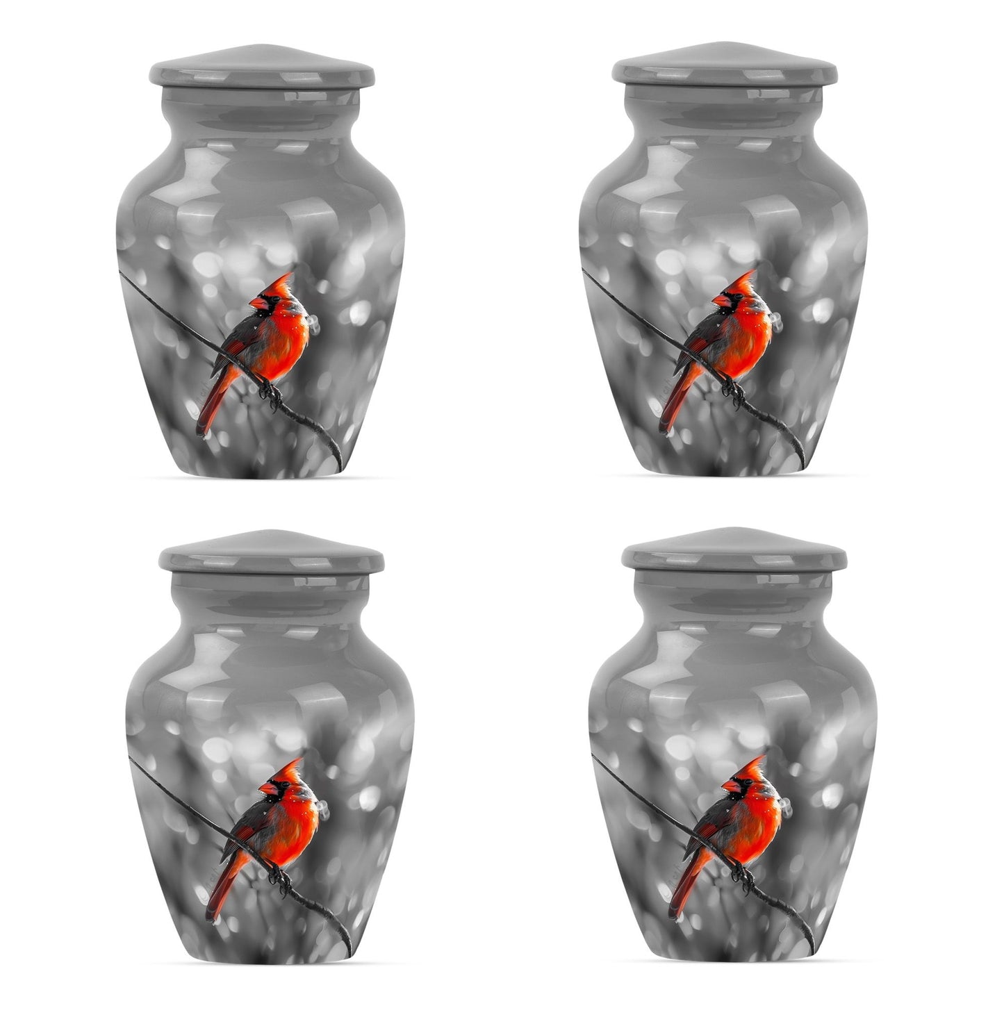 Cardinal Bird Theme 3 Inch Keepsake Pack of 4