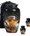 Beer Theme Large Urn With 2 Keepsake Urn
