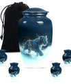 Tiger Theme Large Urn With 4 Keepsake Urn