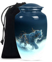 Tiger Theme Large Urn 10 Inch