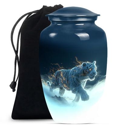 Tiger Theme Large Urn 10 Inch