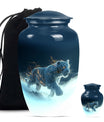 Tiger Theme Large Urn With 1 Keepsake Urn