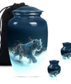 Tiger Theme Large Urn With 2 Keepsake Urn