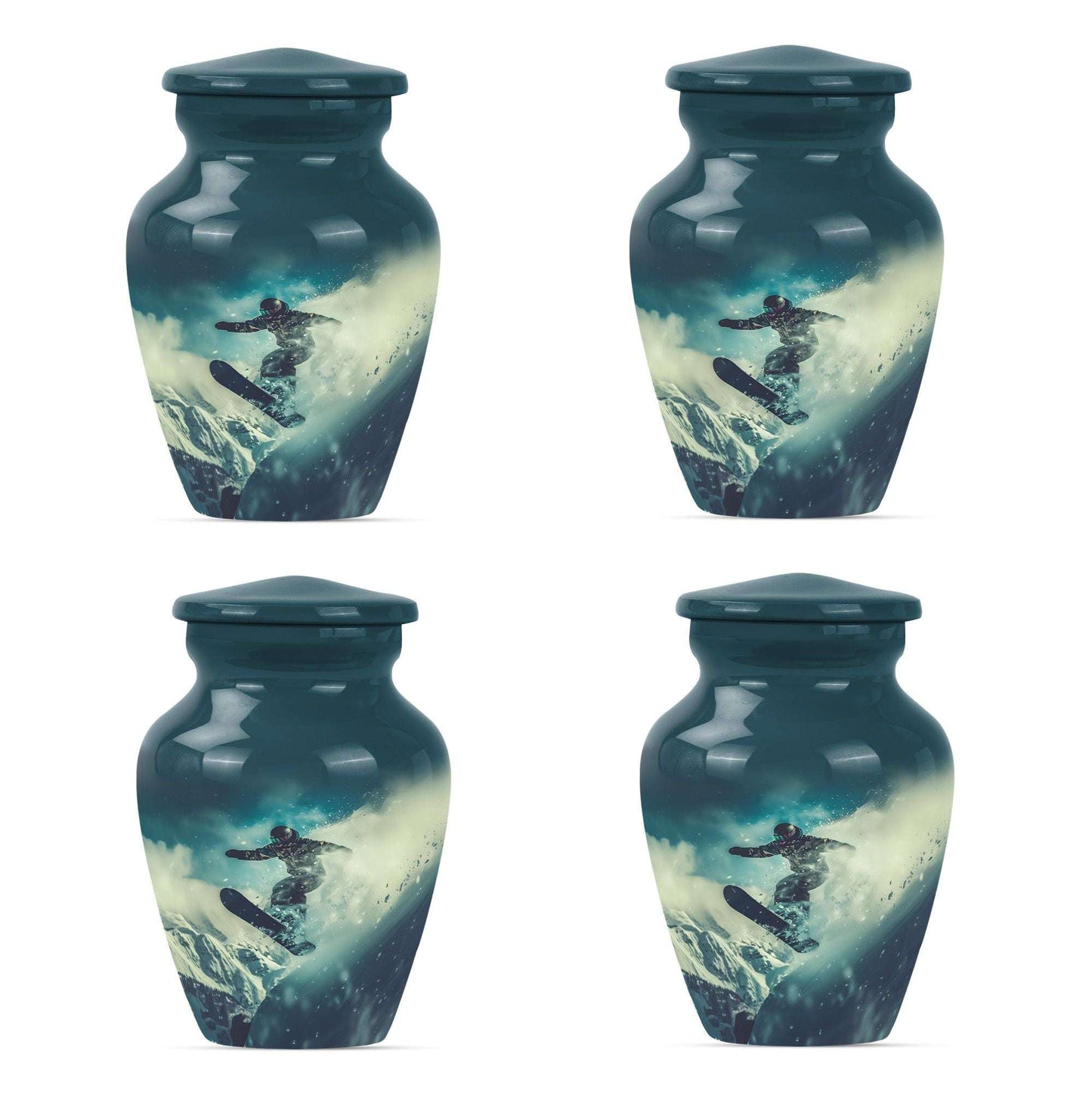 Snowboarding Theme 3 Inch Keepsake Pack of 4