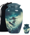 Snowboarding Theme Large Urn With 1 Keepsake Urn