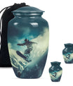 Snowboarding Theme Large Urn With 2 Keepsake Urn