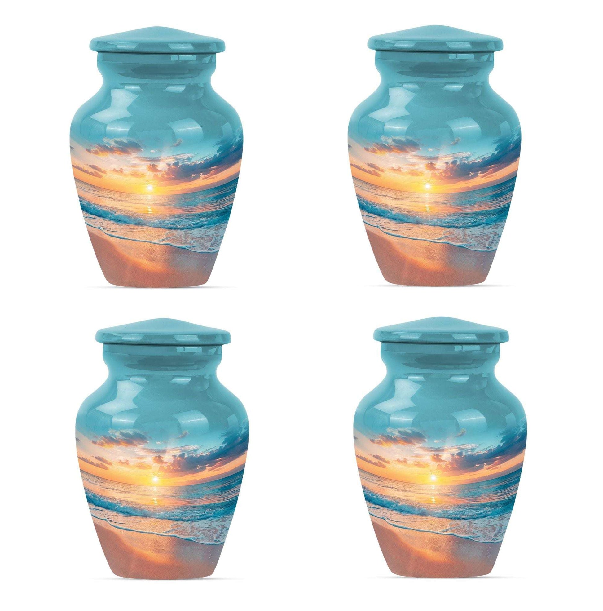 Sunset Beach Theme 3 Inch Keepsake Pack of 4