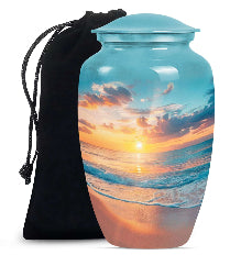 Sunset Beach Theme Large Urn 10 Inch