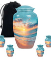 Sunset Beach Theme Large Urn With 4 Keepsake Urn