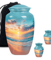Sunset Beach Theme Large Urn With 2 Keepsake Urn