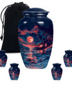 Night Beach Theme Large Urn With 4 Keepsake Urn