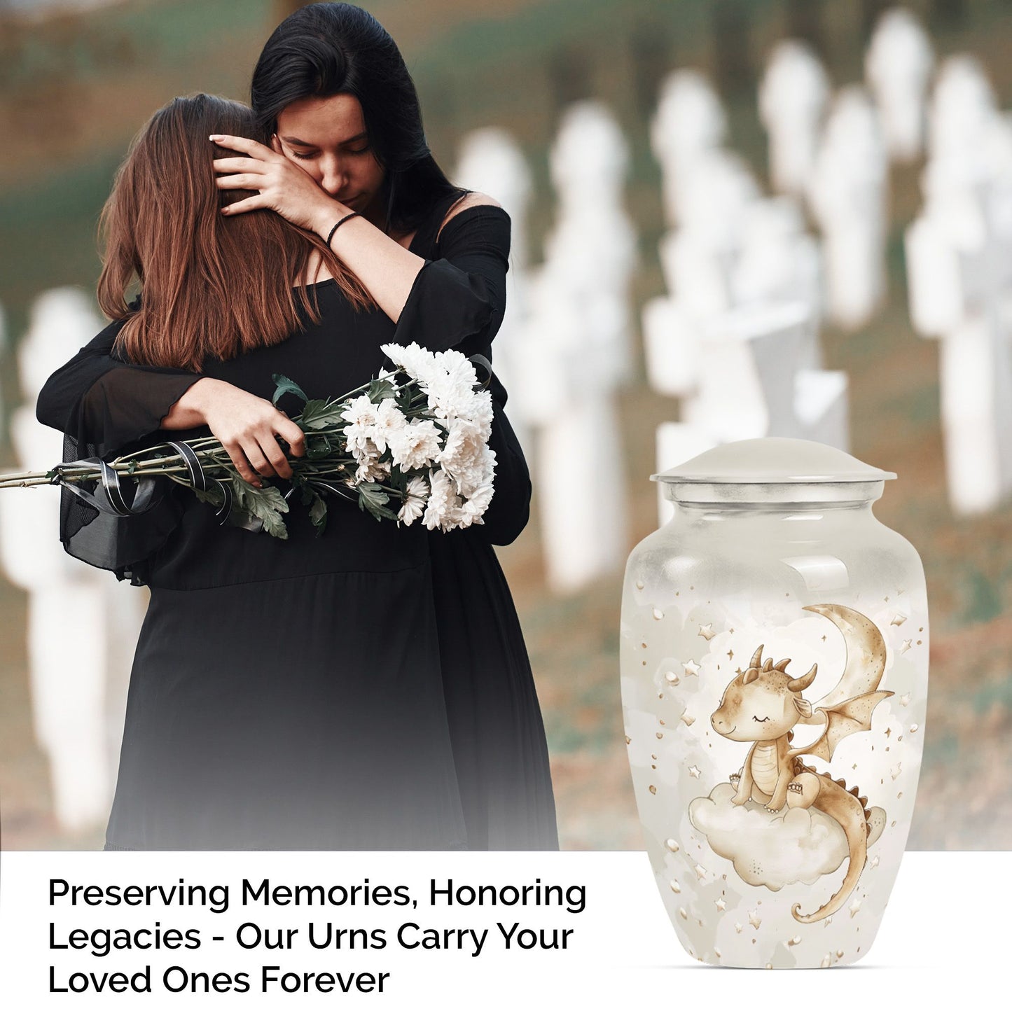 10-inch Classic dragon urn