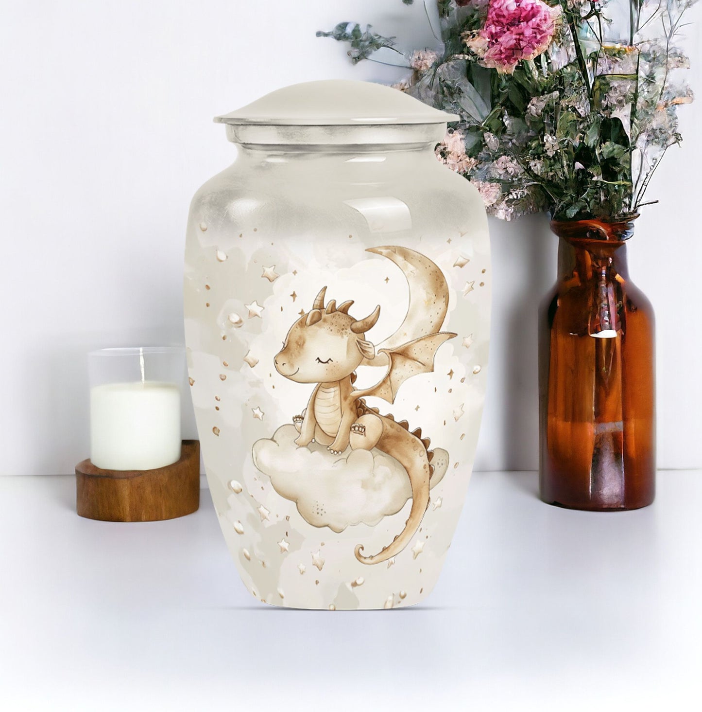 10-inch Classic dragon urn