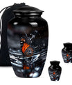 Butterfly Theme Large Urn With 2 Keepsake Urn