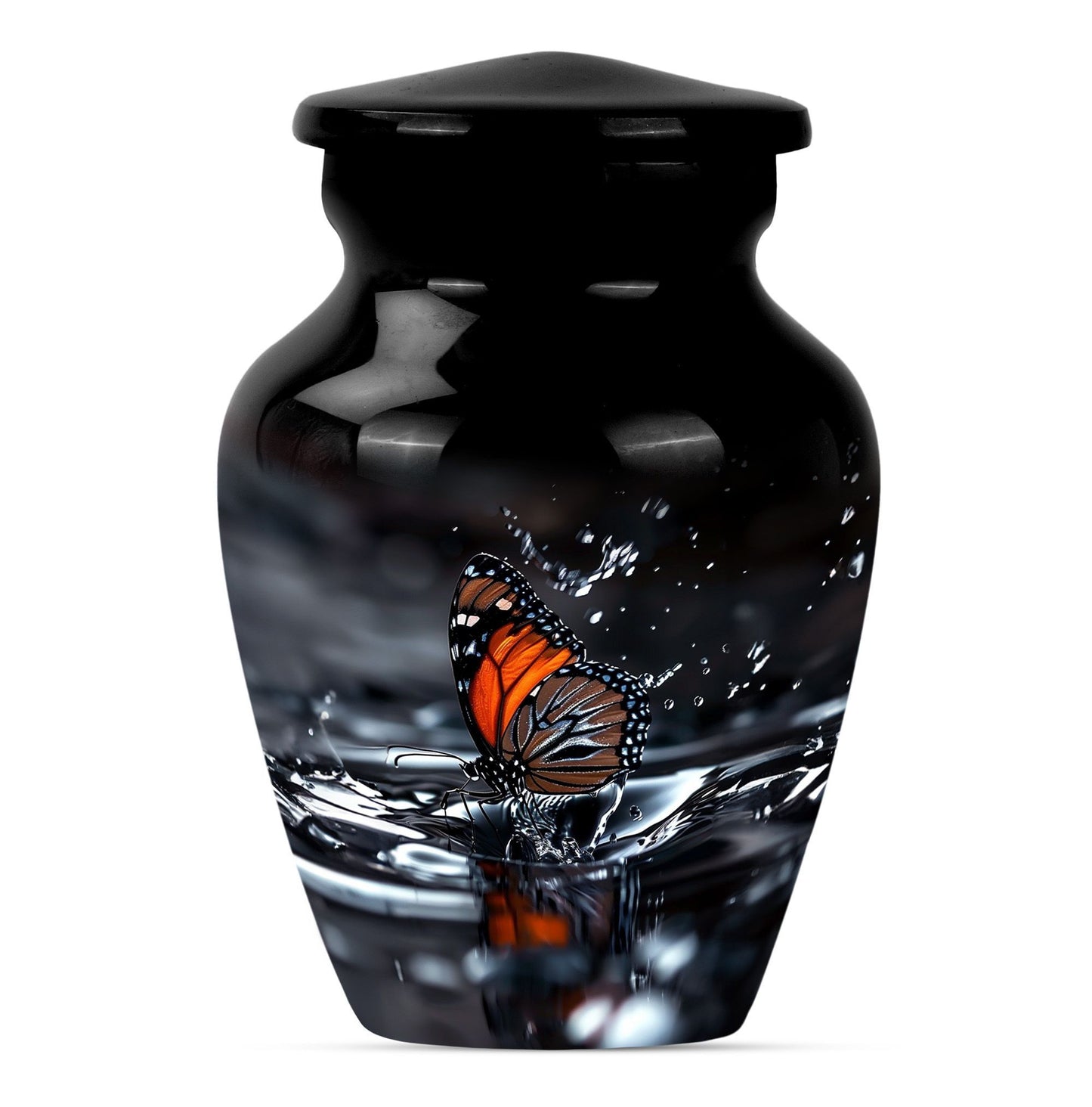  Butterfly Urn with Wolf Howling Theme for Human Ashes