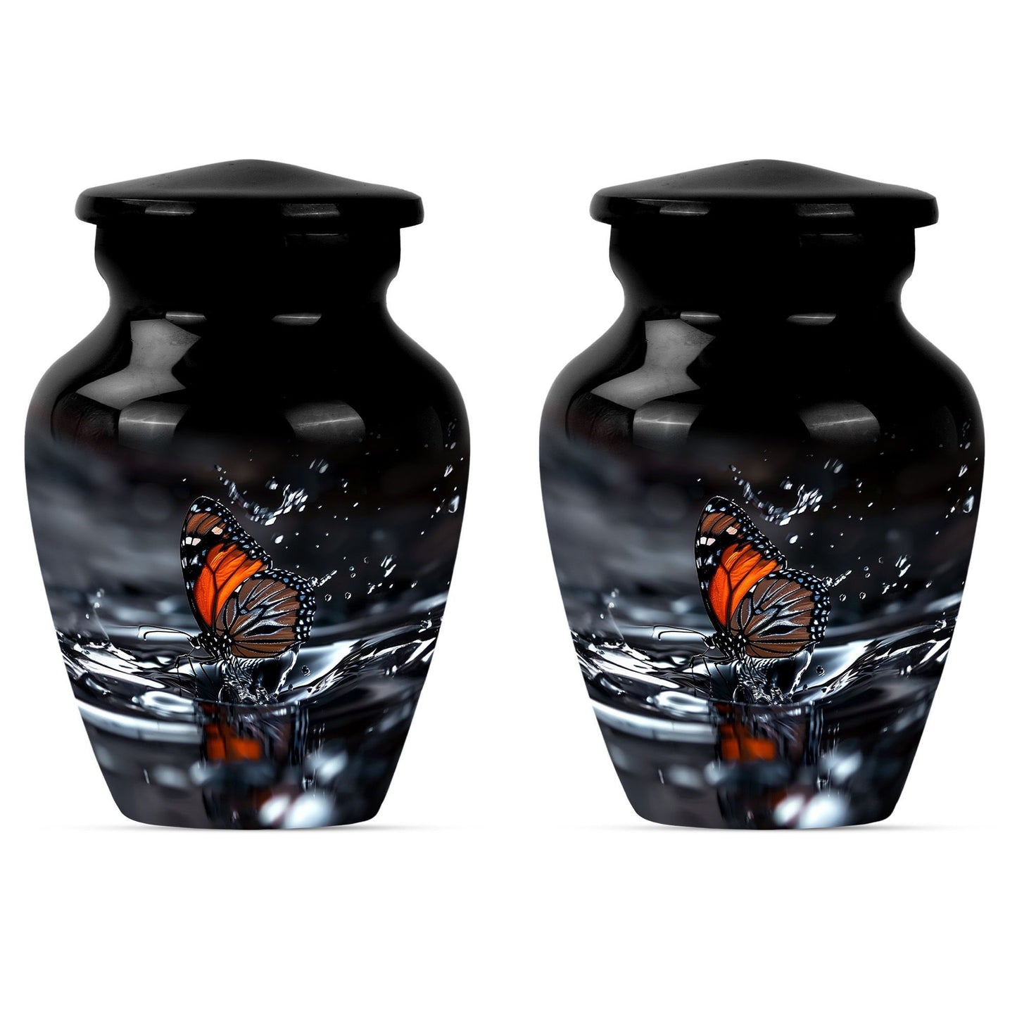  Butterfly Urn with Wolf Howling Theme for Human Ashes