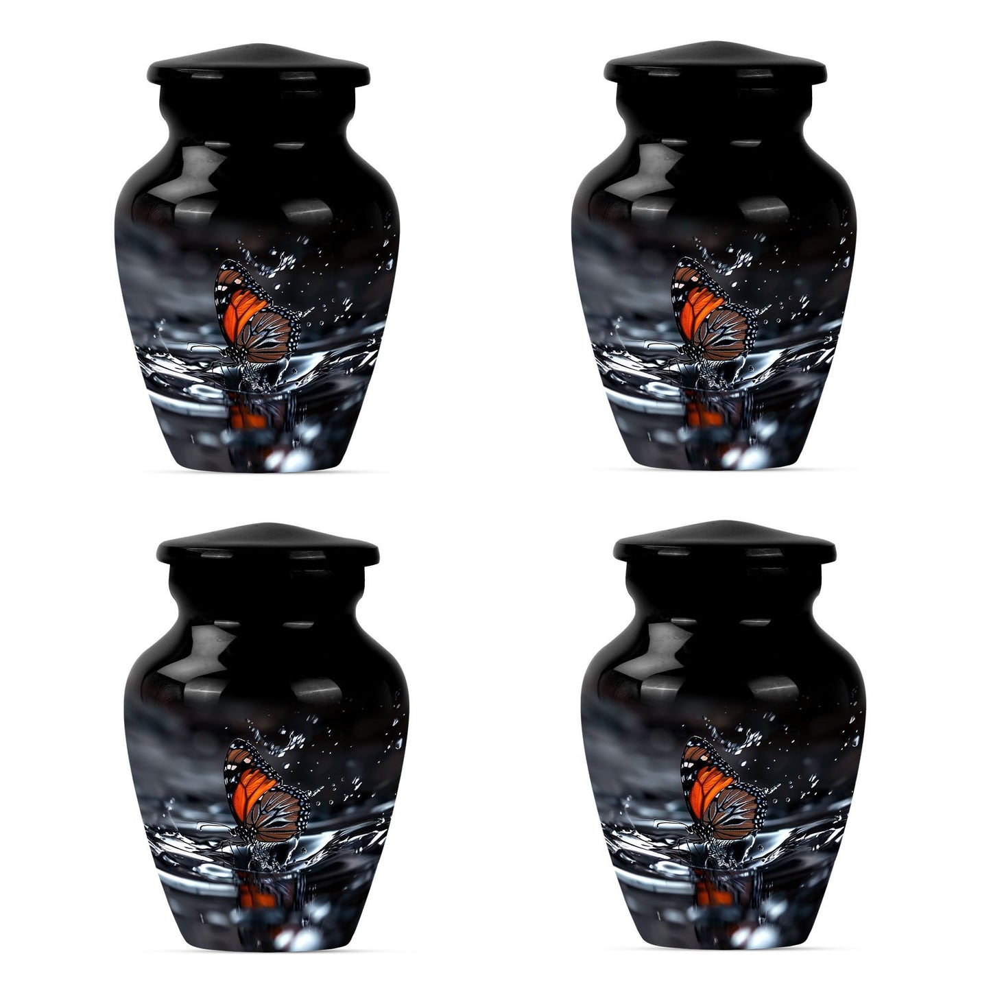  Butterfly Urn with Wolf Howling Theme for Human Ashes